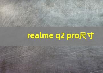 realme q2 pro尺寸